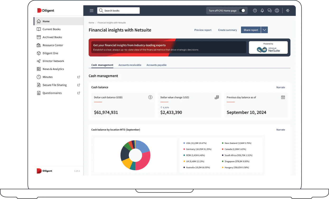 screenshot of Diligent Boards